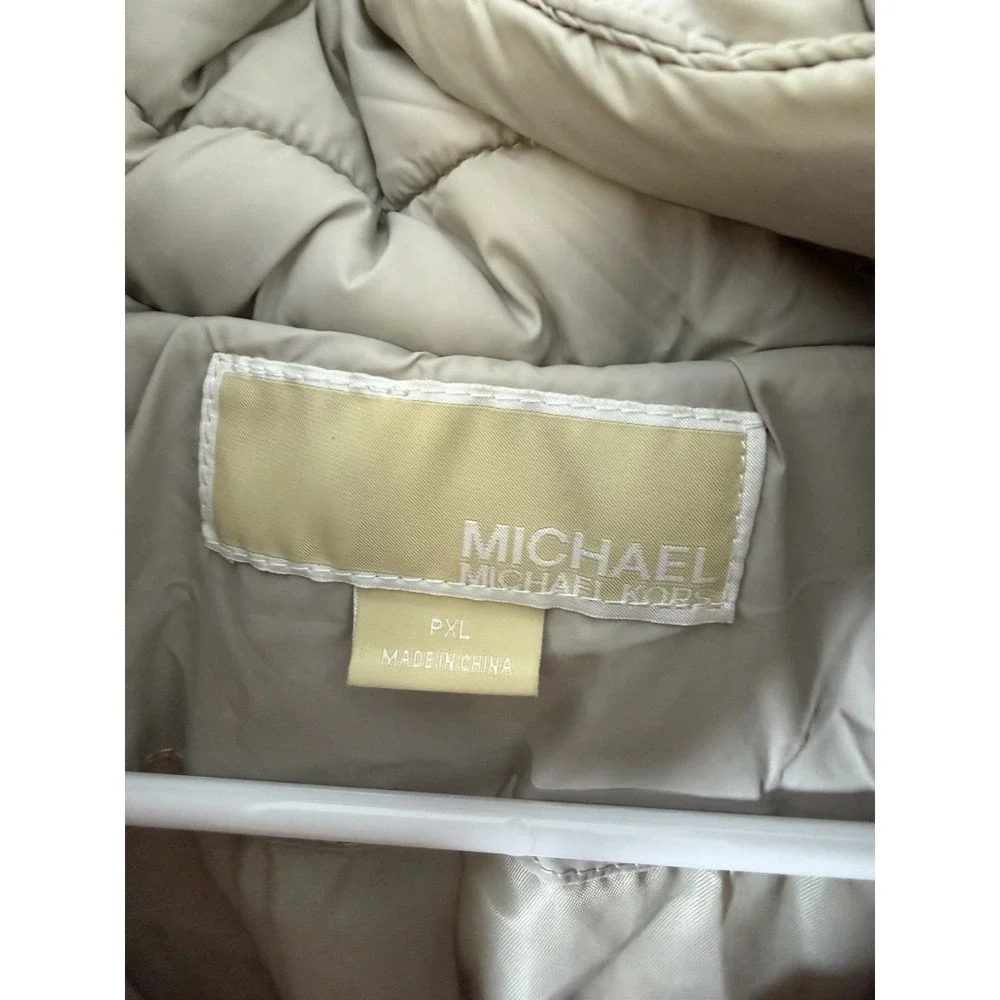 Michael Kors Women's Grey Faux Fur Hooded Puffer‎ Coat Sz Plus XL